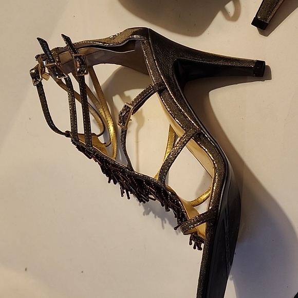 Nine West bead front high heels size 9.5, bronze. New - Picture 6 of 9